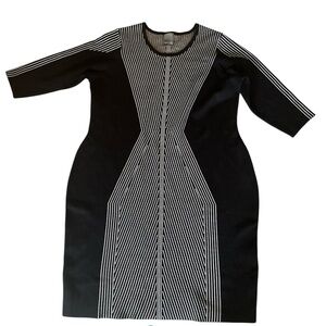 Taylor woman Black and White Striped  sweater Dress SZ 3X NWT